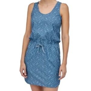 Patagonia Blue cinch waist Patterned Outdoors Athletic Dress size medium